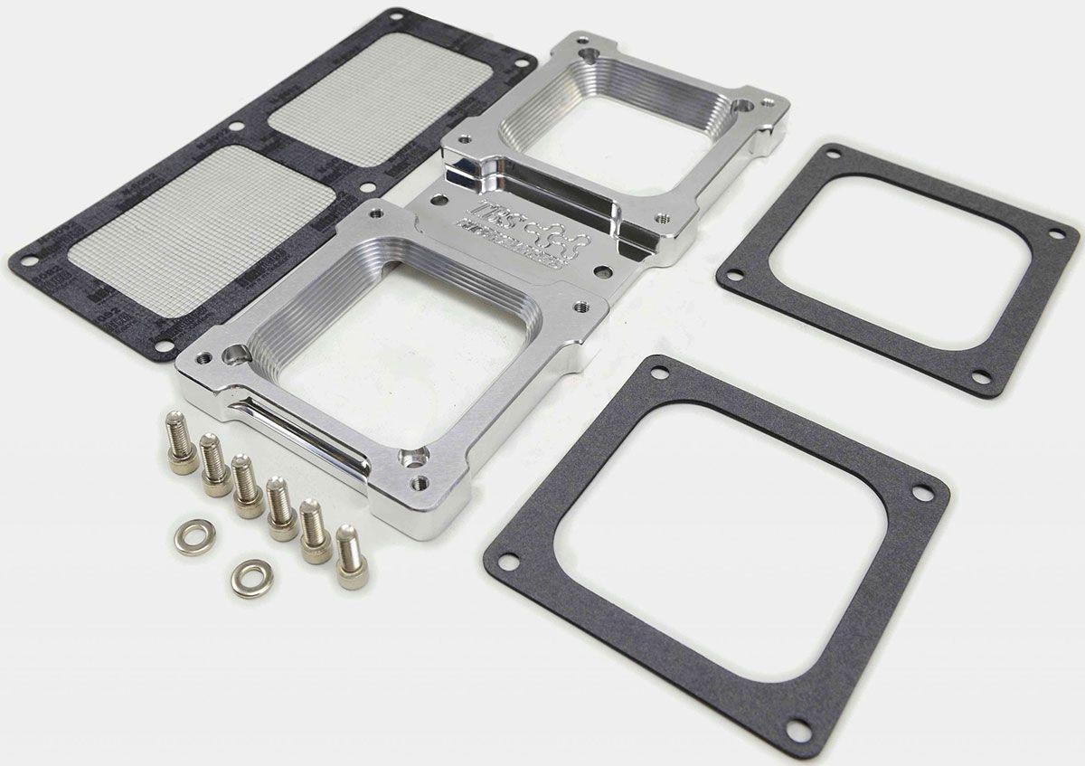 TBS Suit 4500 Carburettor, Sideways Mount The Blower Shop Billet Dual Carb Adaptor B4305 SR