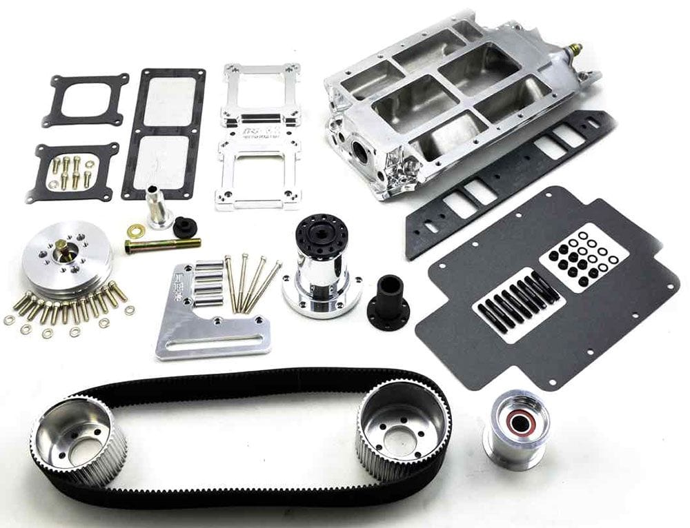 TBS Suit BB Chev Tall Deck, 2V Accessory, Rectangle Port, Polished The Blower Shop 8-71 Blower Drive Kit B2716 SR