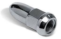 TOPLINE 12mm x 1.25" Thread (Sold EA) Topline Chrome Bullet Wheel Nut - 17mm Hex TLC1006B-1 SR