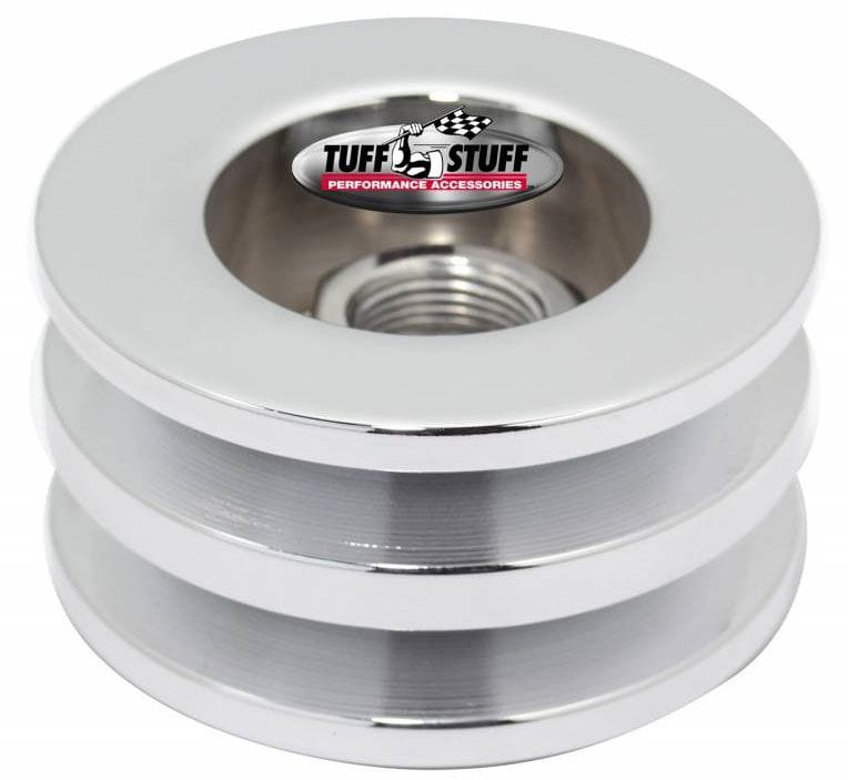 TUFFSTUFF Double V-Groove, 2.628" O.D Tuffstuff Chrome Billet Steel Alternator Pulley TUF7610F SR
