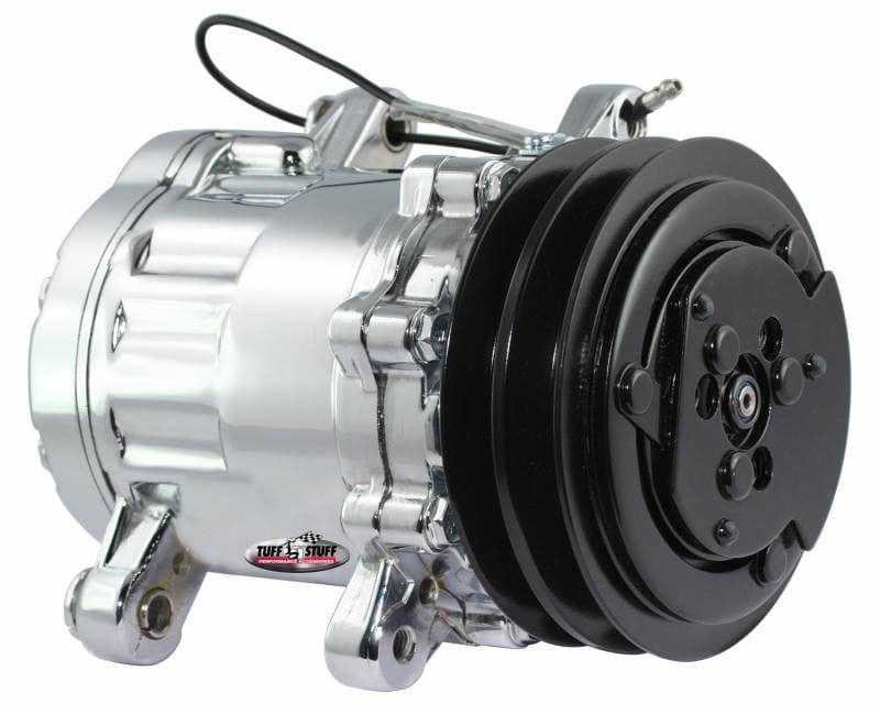 TUFFSTUFF R-134A Style, Double V-Groove Pulley Tuffstuff Peanut Style A/C Compressor, Chrome TUF4517NADP SR
