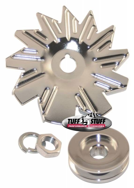 TUFFSTUFF Single V-Groove Tuffstuff Chrome Alternator Fan & Pulley TUF7600A SR
