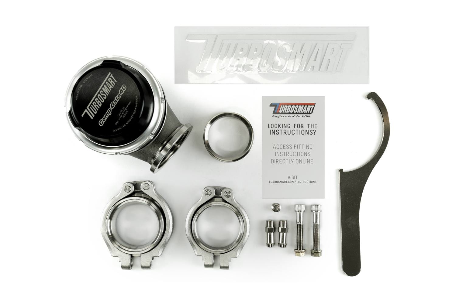 Turbosmart Black Finish Turbosmart WG40 CompGate 40mm External Wastegate 7psi TS-0505-1006 SR