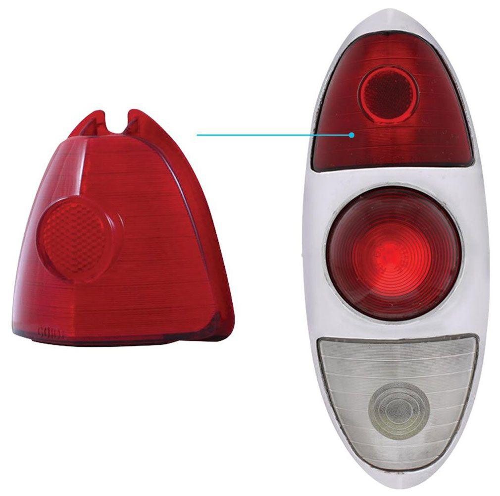 UPI UPI Reproductions 1953 Chev Red Tail Light Lens, Upper Lens UPC4006 SR