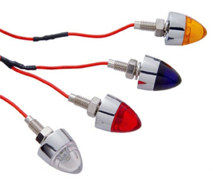 UPI With Amber LED Light (Pair) UPI Reproductions Chrome Bullet License Plate Fastener UP10863 SR