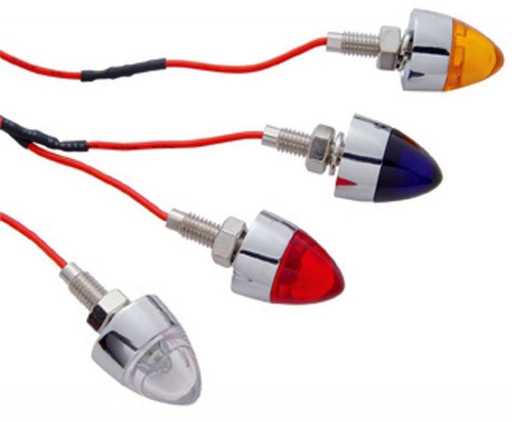 UPI With Clear LED Light (Pair) UPI Reproductions Chrome Bullet License Plate Fastener UP10862 SR