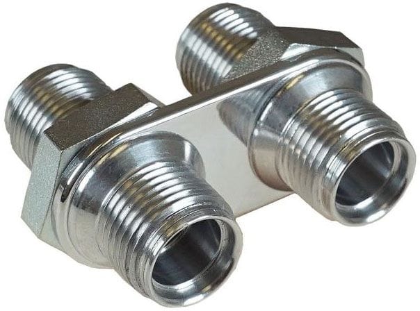 VINTAGEAIR -10 & -10 Male O-Ring Vintage Air Vintage Air A/C & Heater 2-Way Polished Bulkhead VA382000-MBA SR