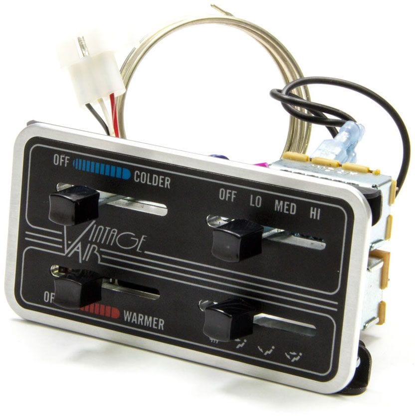 VINTAGEAIR 4.63" Wide x 2.44" Tall. Internally Lighted Vintage Air Vintage Air 4 Lever Fingertip Panel VA49110-SHQ SR