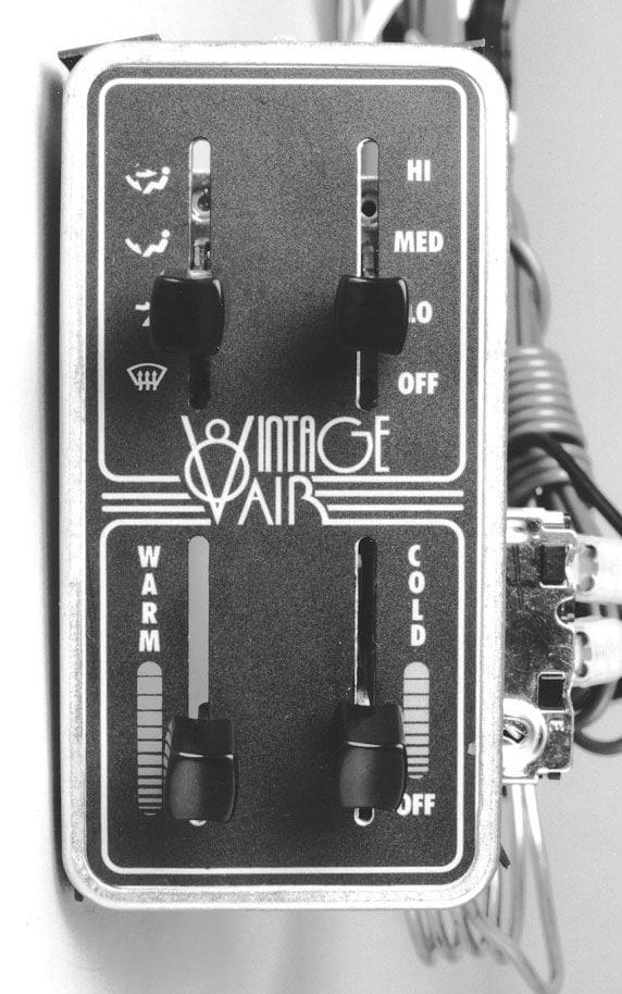 VINTAGEAIR 4.63" Wide x 2.44" Tall. Internally Lighted. Vintage Air Vintage Air Vertical 4 Lever Fingertip Panel VA49110-SVQ SR