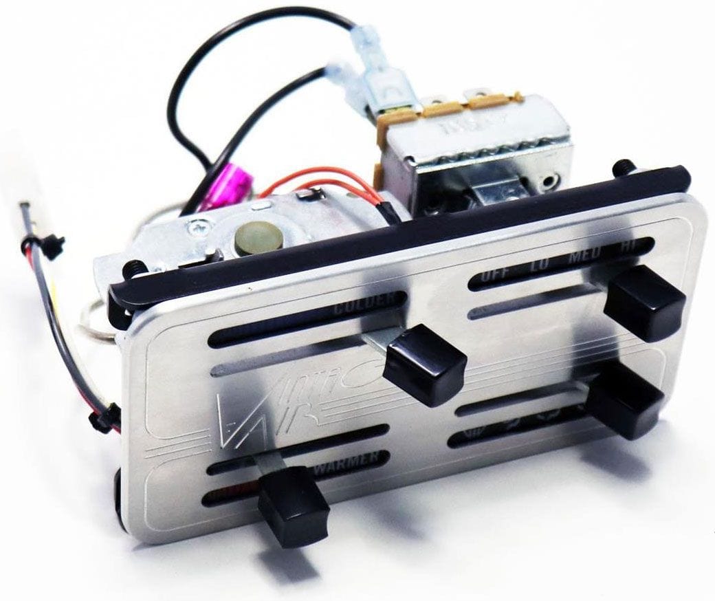 VINTAGEAIR 4.69" wide x 2.5" tall, Internally lighted Vintage Air Vintage Air Gen II 4 Lever Machined Horizontal Control Panel VA48103-SHQ SR