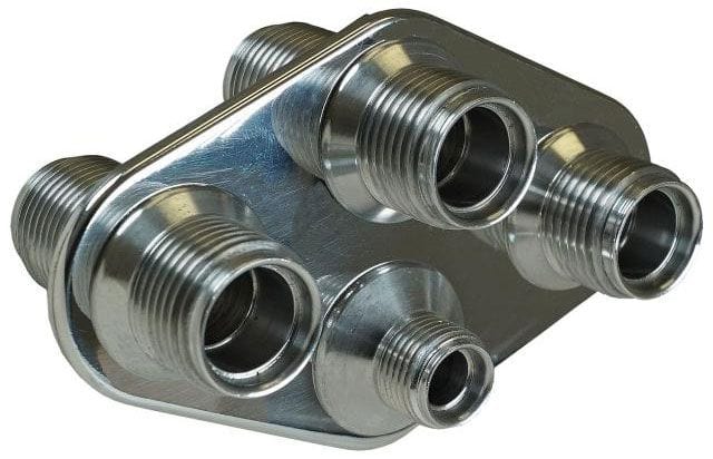 VINTAGEAIR -6 & -10 Male Vintage Air Vintage Air A/C &:; Heater 4-Way Diamond Polished Bulkhead VA388600-MBA SR