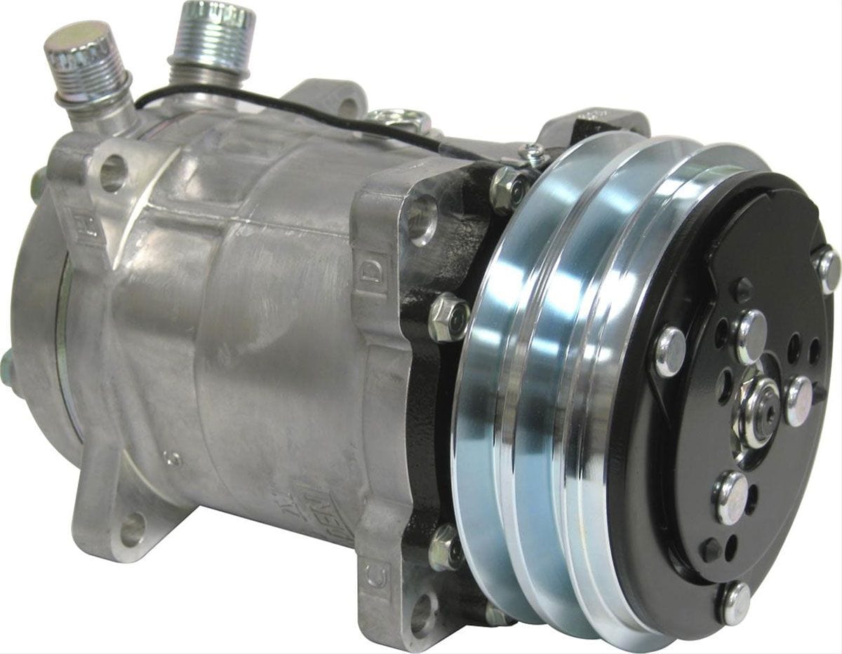 VINTAGEAIR Standard Finish Vintage Air Vintage Air SD508 Double V-Groove Pulley A/C Compressor VA04808-VUA SR