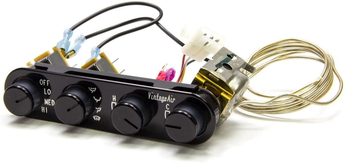 VINTAGEAIR Vintage Air Vintage Air 4 Knob Streamline Panel Black Anodised Face And Knobs. 5.318" Wide x SR