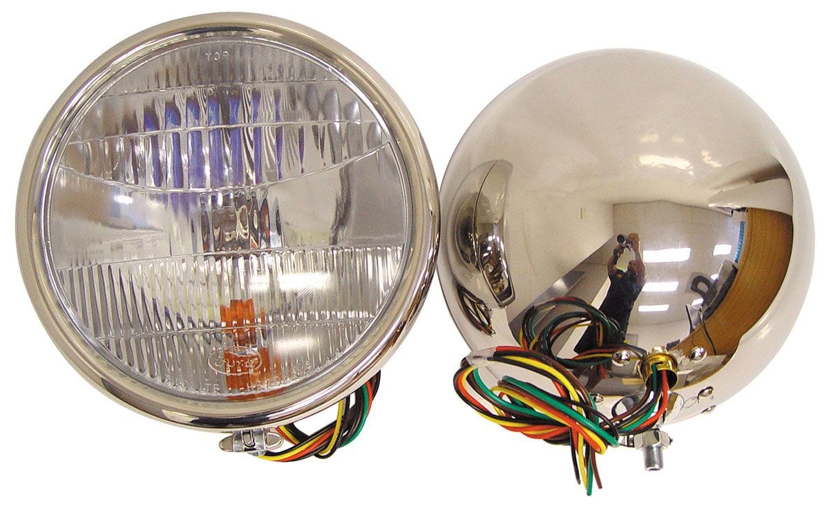 Vintique Suit 1930-31 Ford With Ford Script Logo Vintique Vintique Inc S/S Headlamps With Turn Signal VIA-13000-BQSTS SR