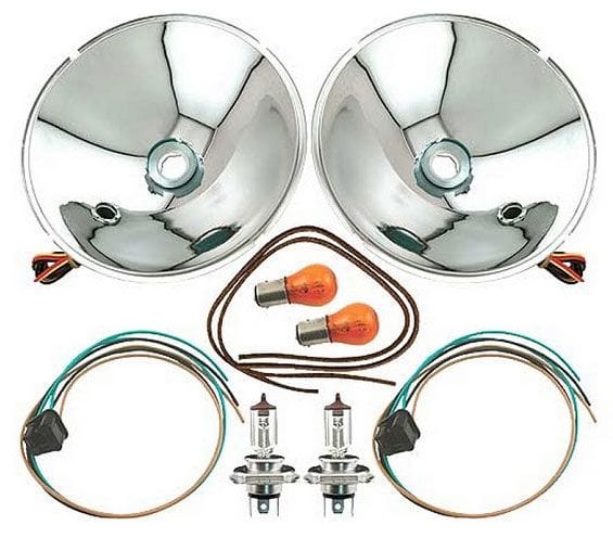VINTIQUE Suit 1935-36 Ford Car & 1935-39 Ford Pickup Vintique Vintique Inc 12V Halogen Headlight Reflector Kit With Turn Signal VI4813027QK12T SR