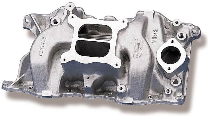Weiand 318 (late style), 340, 360 V8, Satin Finish Weiand Weiand SB Chrysler Stealth Intake Manifold WM8022 SR