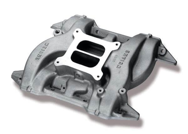 WEIAND 361, 383, 400 V8, Satin Finish Weiand Weiand BB Chrysler Action +Plus Intake Manifold WM8008 SR