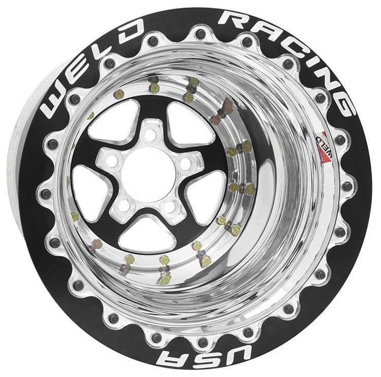 Weld Racing 5 x 4.5" Bolt Circle with 3" Backspace Weld Racing Aluma-Star 15 x 15" Wheel, Black Center, Single Beadlock for M/T WE88B515206F SR