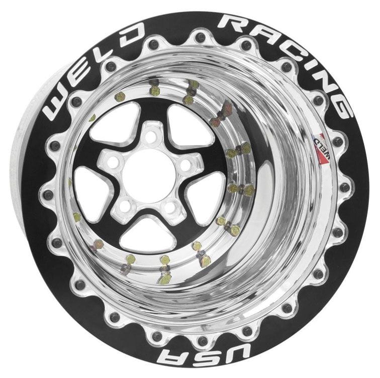 Weld Racing 5 x 4.5" Bolt Circle with 4" Backspace Weld Racing Aluma-Star 15 x 10" Wheel, Black, Single Beadlock for M/T WE88B510208F SR