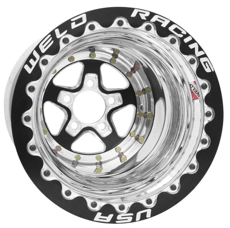 Weld Racing 5 x 4.5" Bolt Circle with 5" Backspace Weld Racing Aluma-Star 15 x 10" Wheel, Black Center, Single Beadlock for M/T, Ultra WE88B510 SR