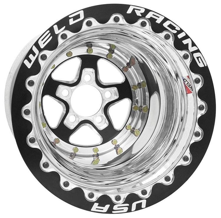 Weld Racing 5 x 4.75" Bolt Circle with 4" Backspace Weld Racing Aluma-Star 15 x 8" Wheel, Black Center, Single Beadlock for M/T WE88B508278F SR