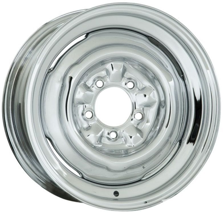 WHEELVINT 4-1/2 & 4-3/4" Bolt Circle With 4-1/2" Back Space Wheel Vintiques Chrome Smoothie Steel Rim 15 x 10" WV10-5012042 SR