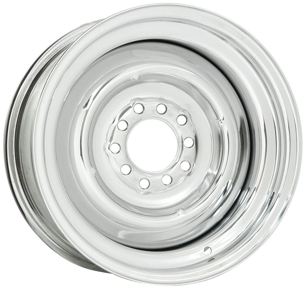 WHEELVINT 4-1/2 & 4-3/4" Bolt Circle With 4-1/4" Back Space Wheel Vintiques Full Chrome Solid Steel Rim 15 x 7" WV22-5712044 SR