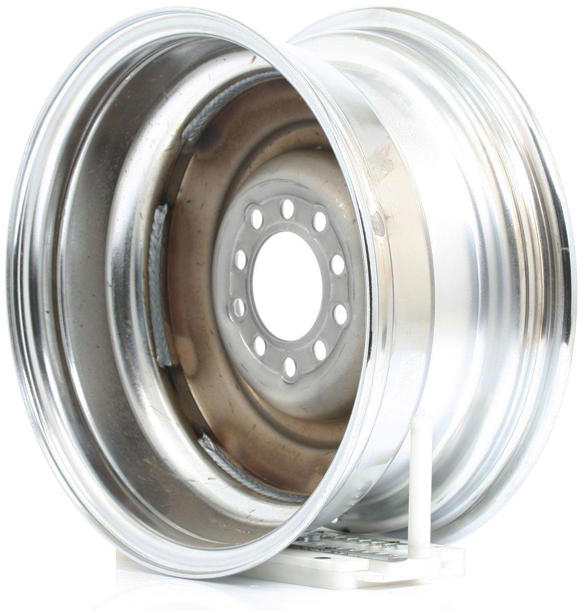 WHEELVINT 4-1/2 & 4-3/4" Bolt Circle With 4" Back Space Wheel Vintiques Chrome Outer, Grey Primer Center Smoothie Steel Rim 15 x 7" WV13-571204 SR