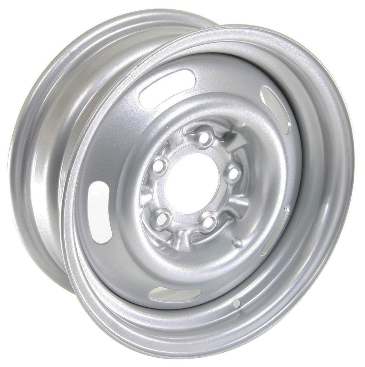 WHEELVINT 4-3/4" Bolt Circle With 4" Back Space Wheel Vintiques Silver Corvette Style Rallye Rim 15 x 6" WV30-563404 SR
