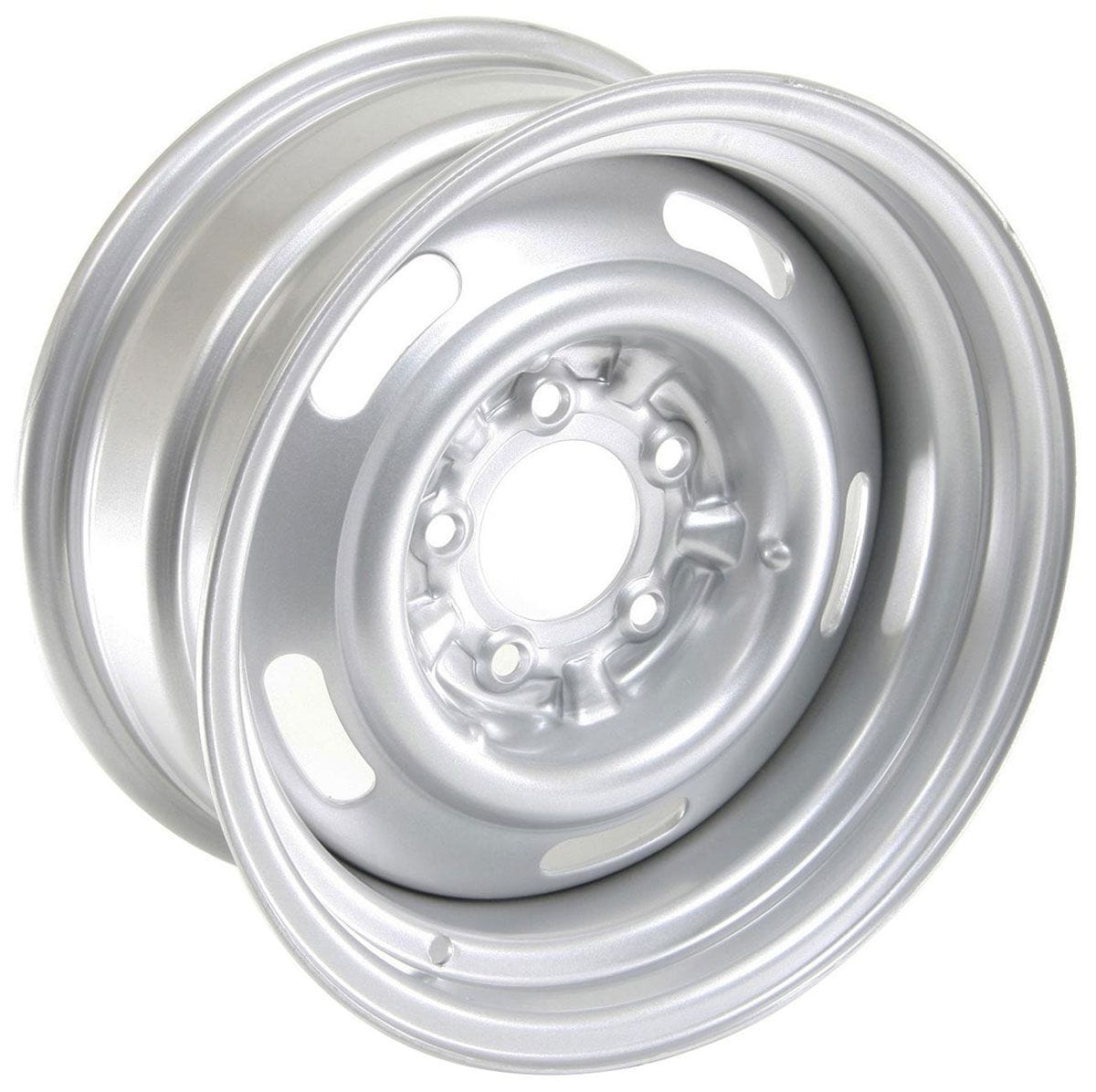 WHEELVINT 4-3/4" Bolt Circle With 4" Back Space Wheel Vintiques Silver Corvette Style Rallye Rim 15 x 7" WV30-573404 SR
