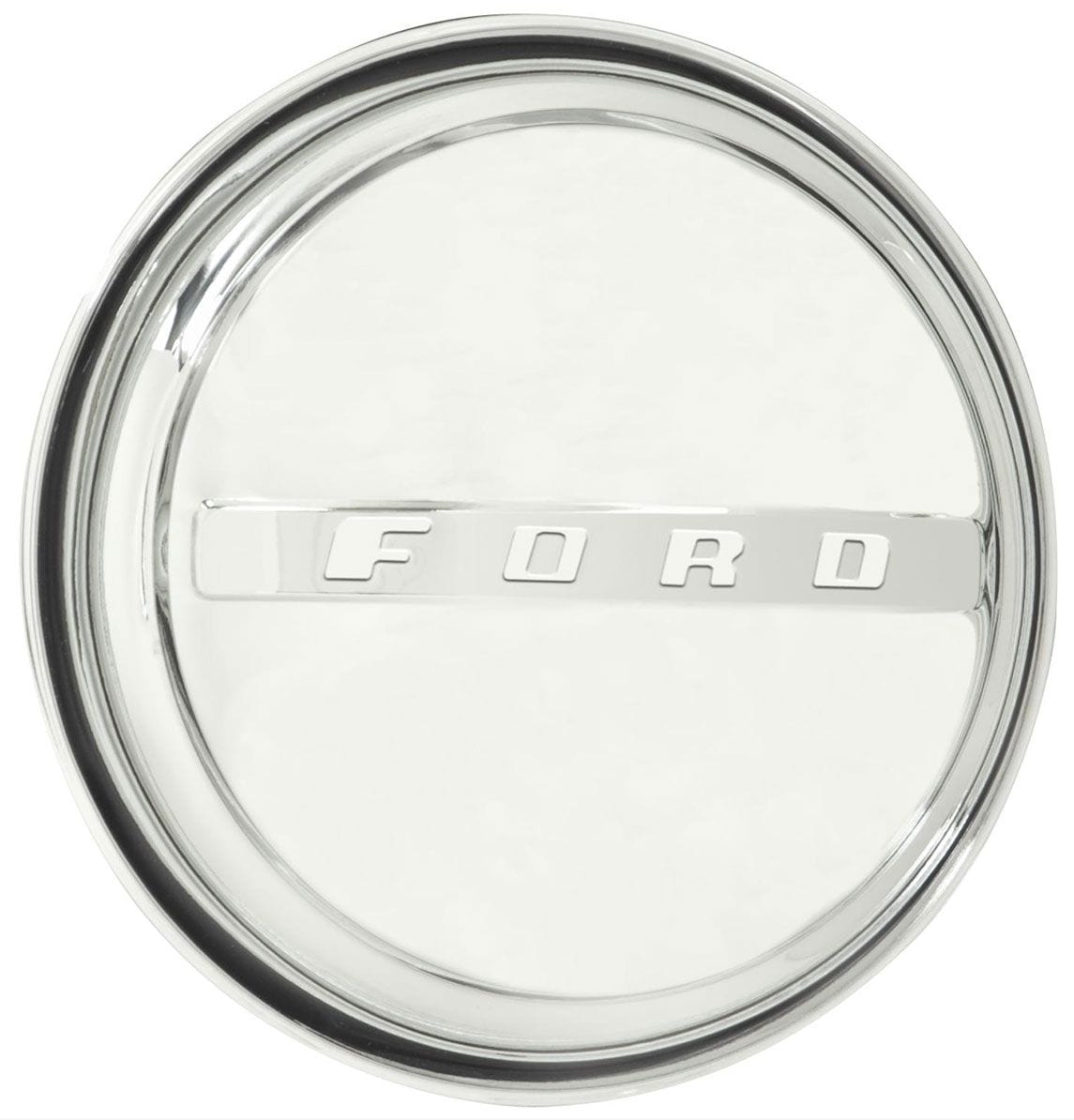 WHEELVINT Ribbed With Ford Logo Wheel Vintiques Stainless 1947-48 Ford Cap WV2011 SR