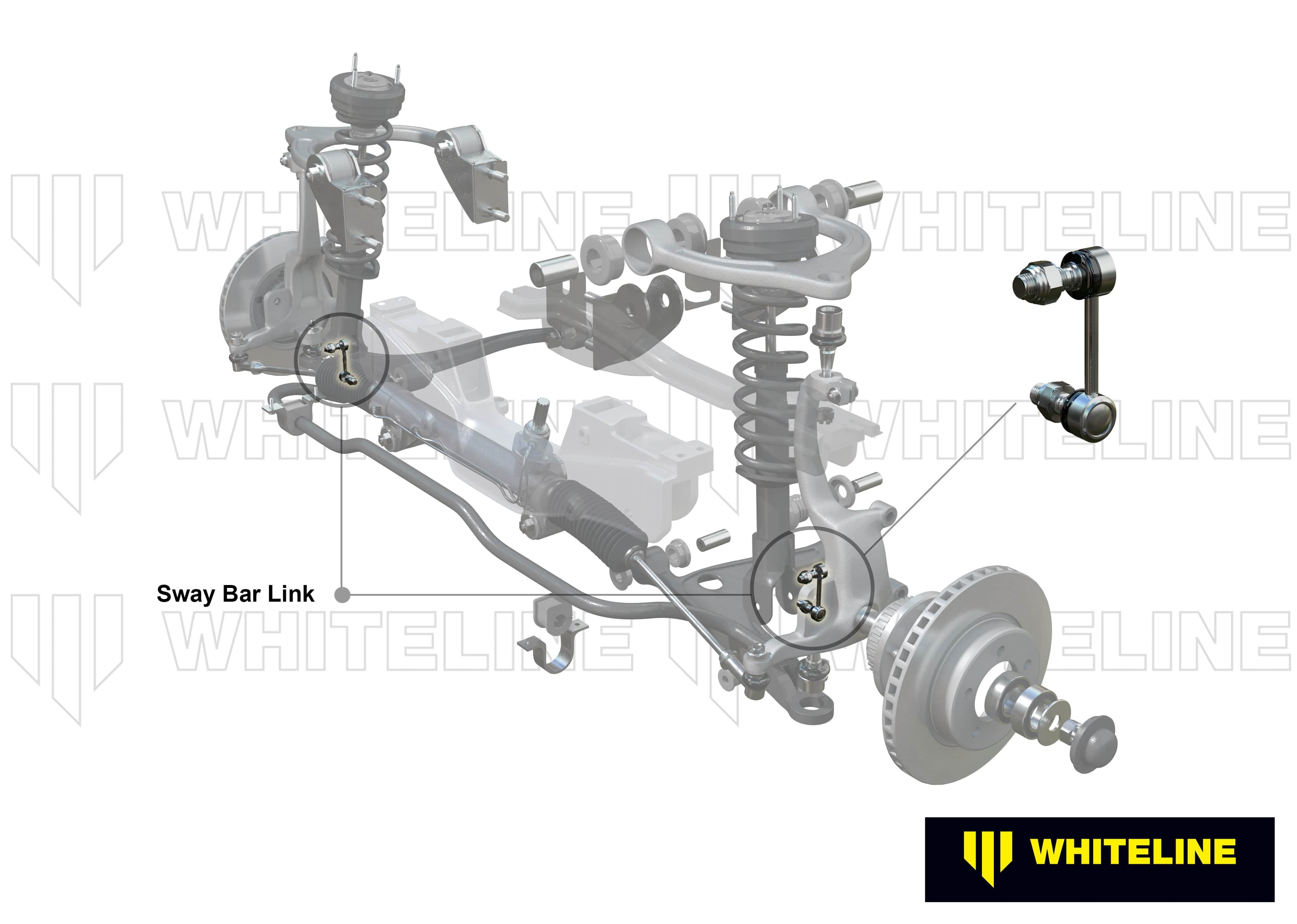 Whiteline 10 x 16 x 26 cm / 88mm - horizontal 90deg opposed ball joints Front Sway Bar Link to Suit Ford Falcon/Fairlane AU-BF and FPV SR