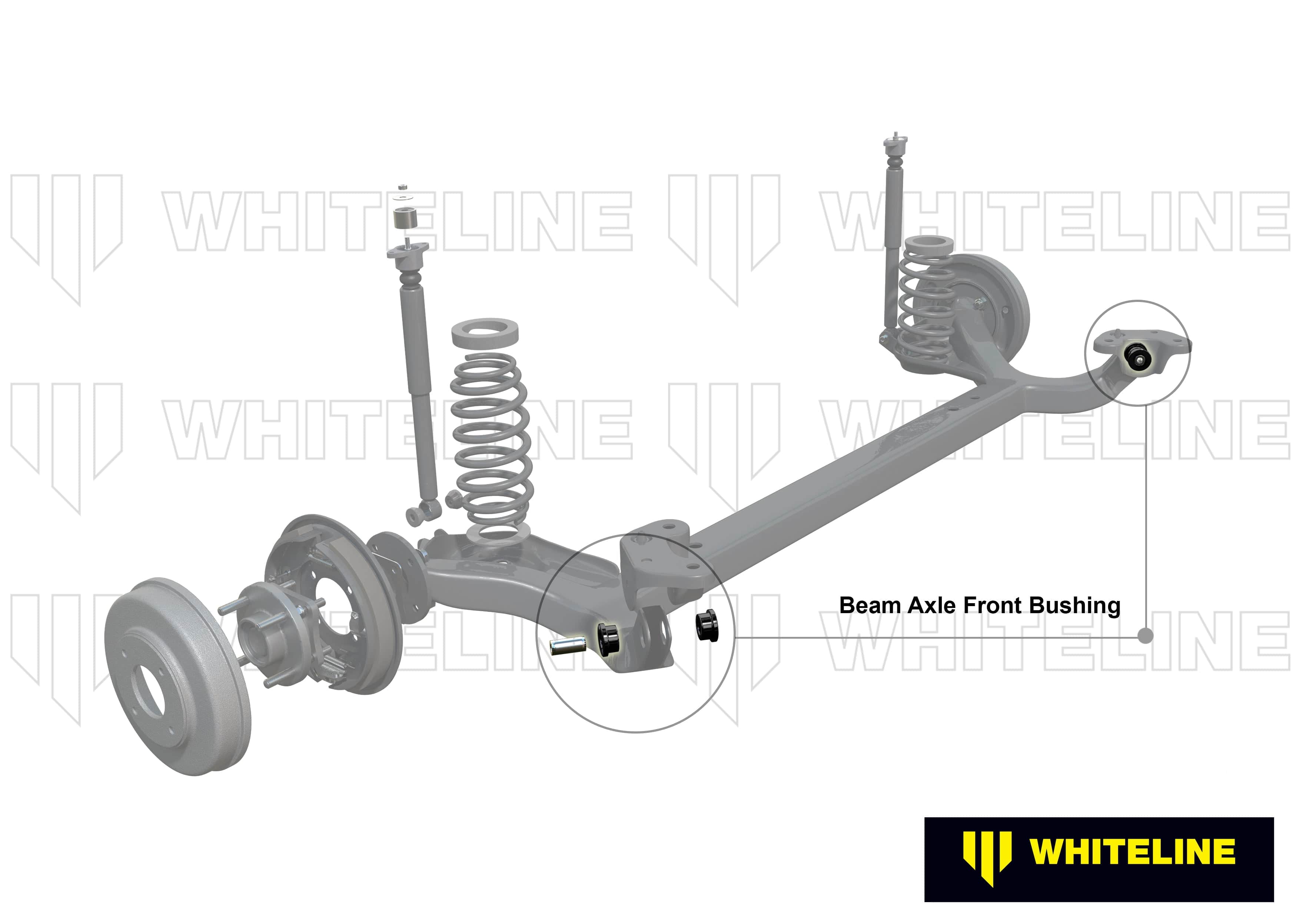 Whiteline 10 x 16 x 26 cm Rear Beam Axle - Bushing Kit to Suit Daewoo Kalos and Holden Barina SR