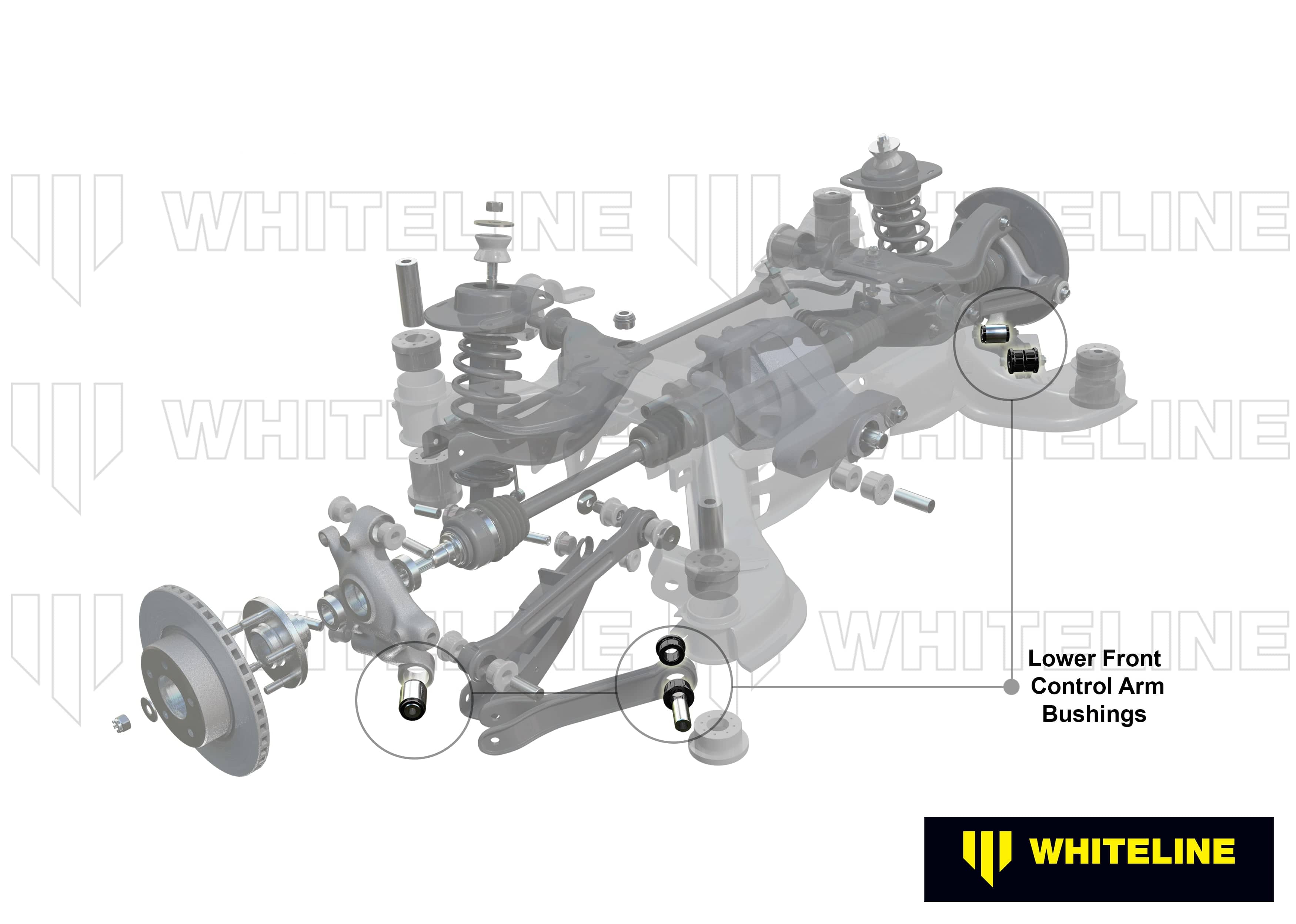 Whiteline 10 x 16 x 26 cm Rear Control Arm Lower Front - Bushing Kit to Suit Land Rover Discovery and Range Rover Sport SR