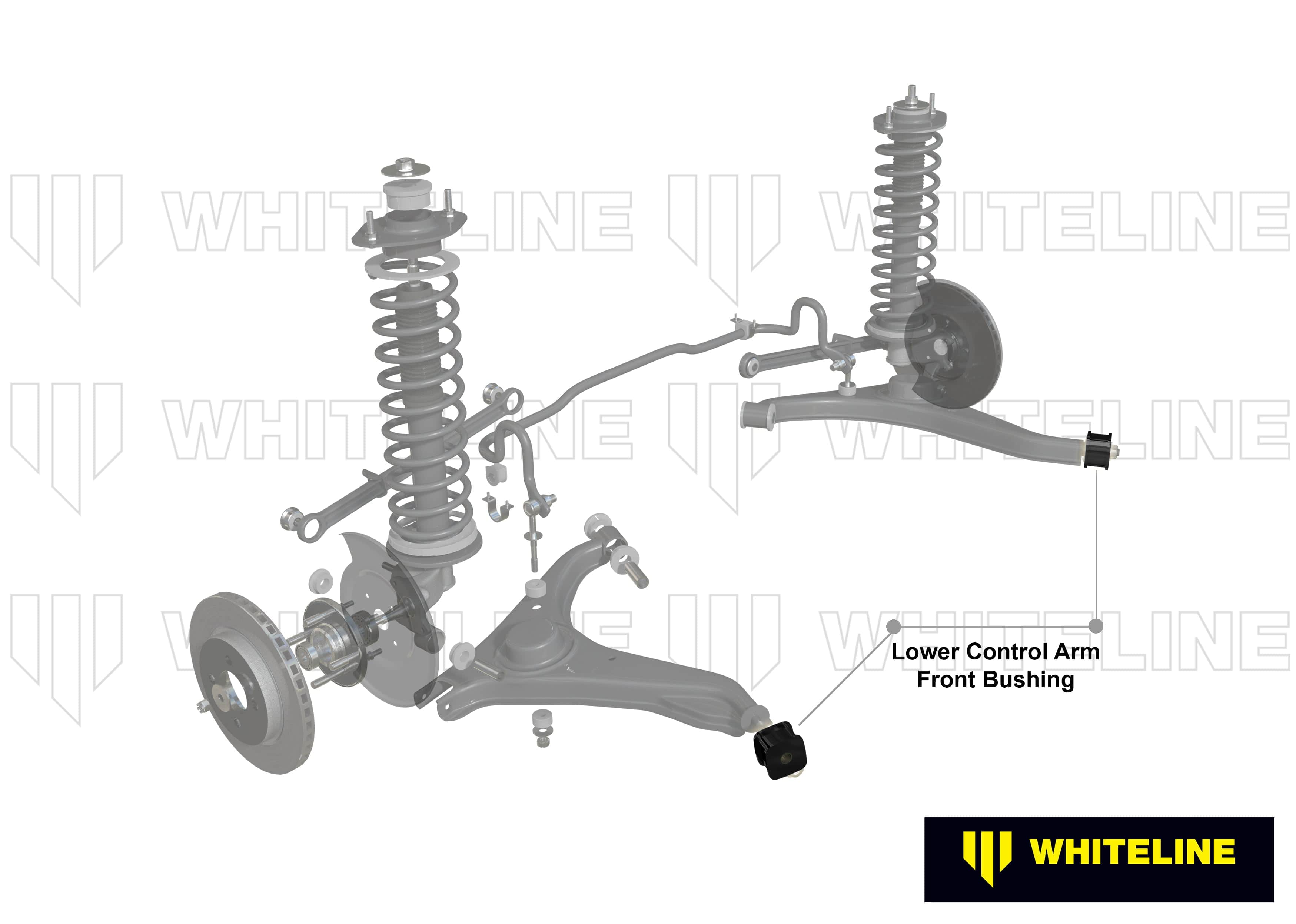 Whiteline 10 x 16 x 26 cm Rear Control Arm Lower - Inner Front Bushing Kit to Suit Holden Barina, Suzuki Cultus and Swift SR