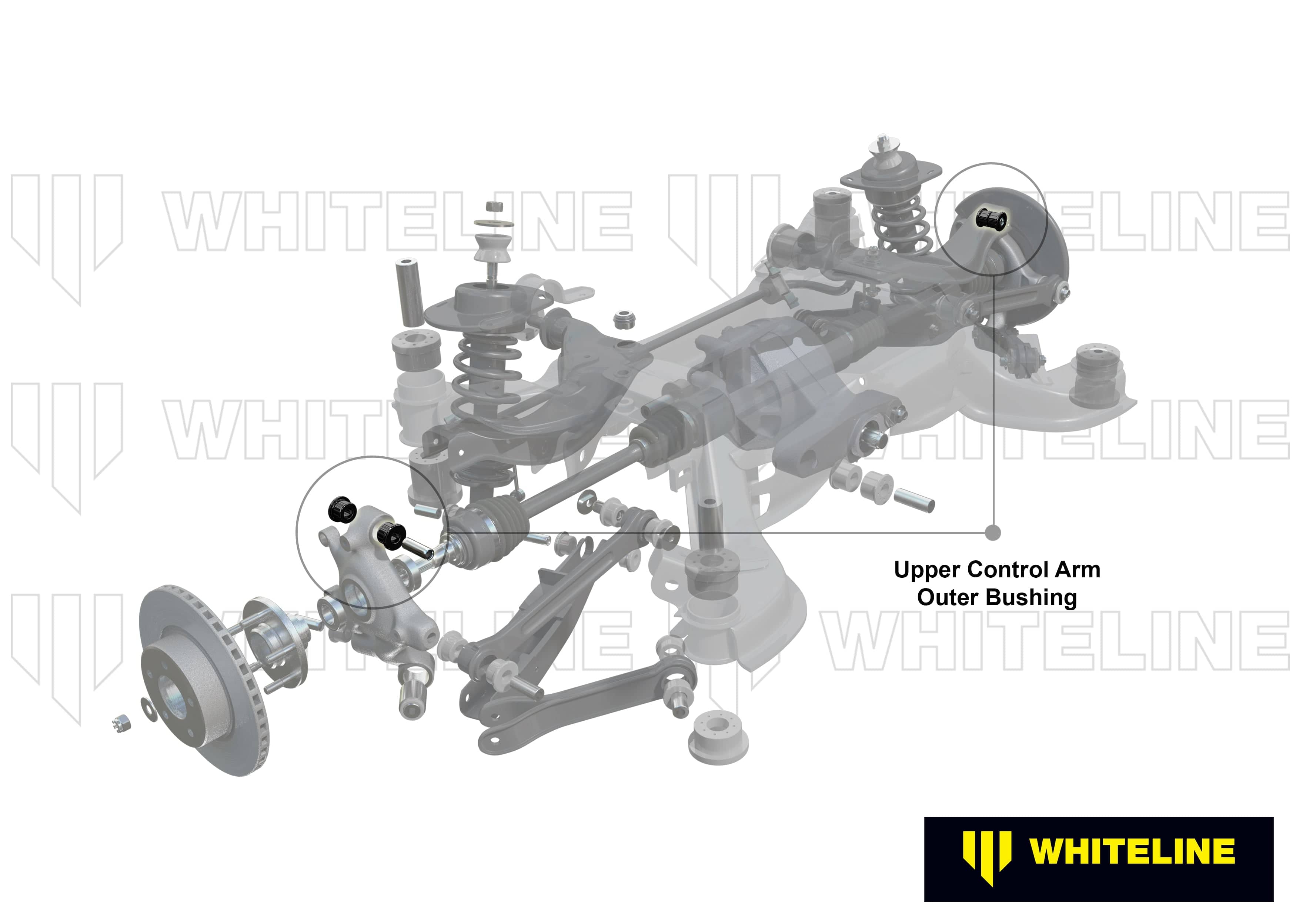 Whiteline 10 x 16 x 26 cm Rear Control Arm Upper Rear - Outer Bushing Kit to Suit BMW 1 Series, 3 Series and X1 SR