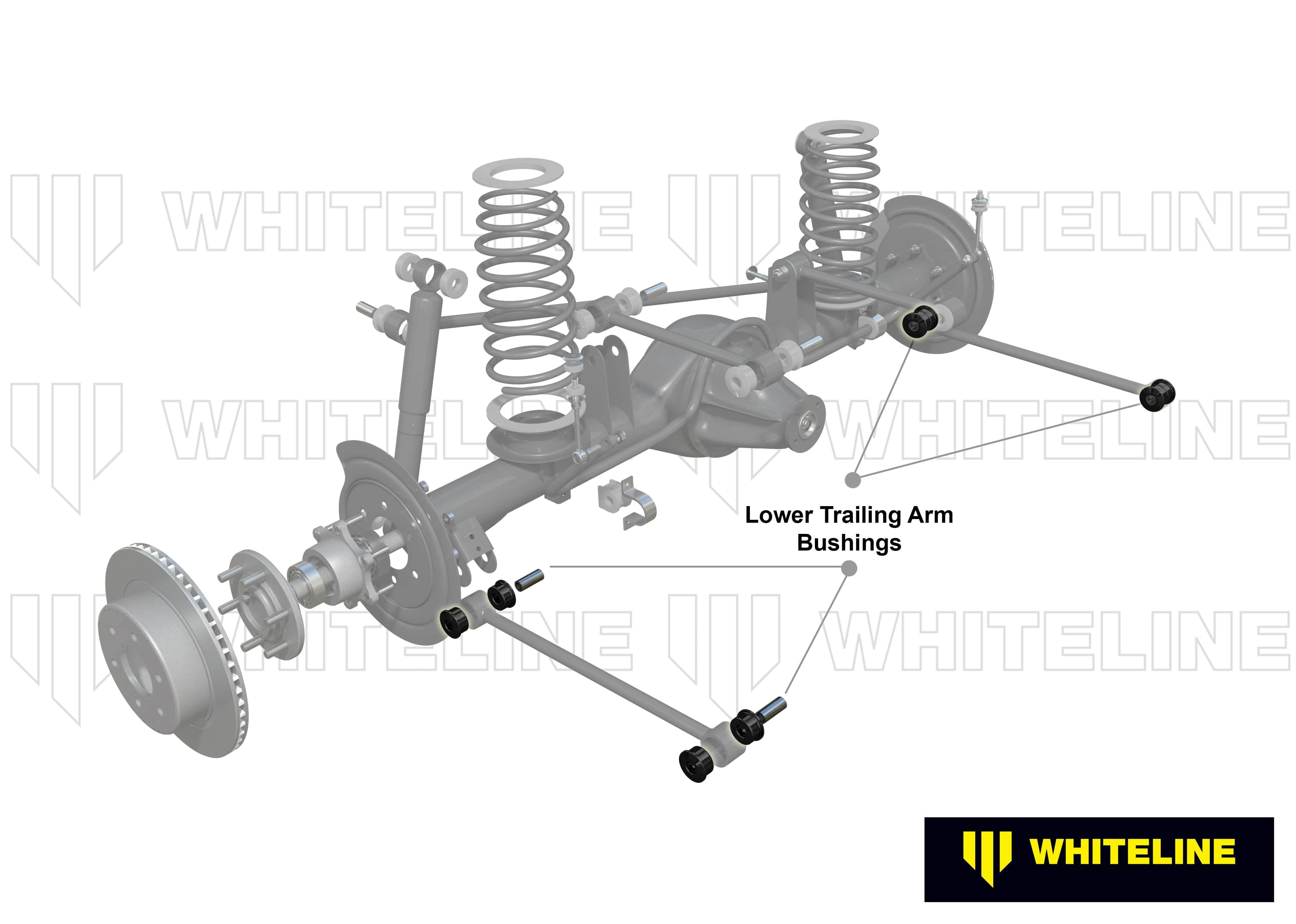 Whiteline 10 x 16 x 26 cm Rear Trailing Arm Lower - Bushing Kit to Suit Toyota Land Cruiser 100 Series IFS SR