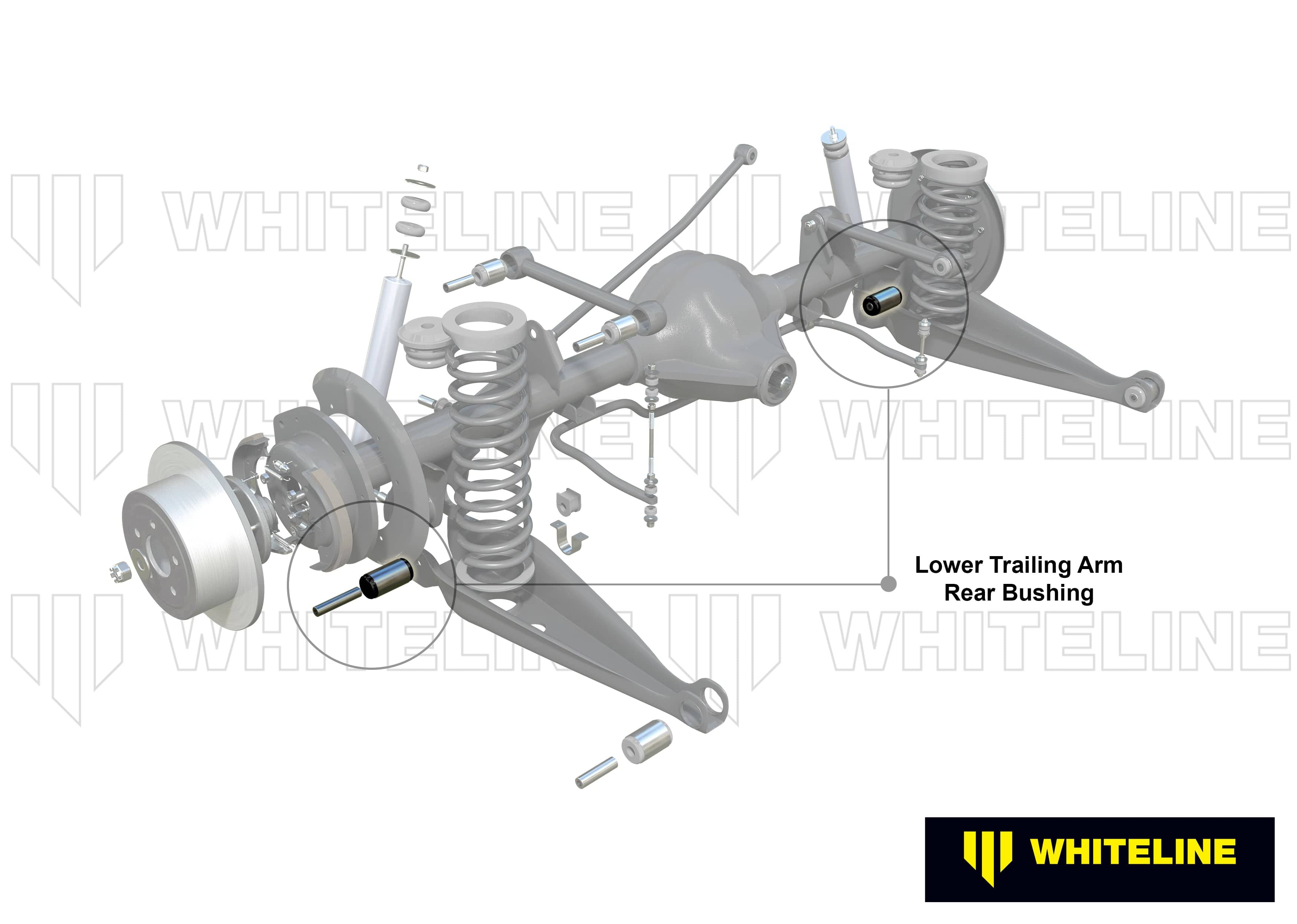 Whiteline 10 x 16 x 26 cm Rear Trailing Arm Lower - Rear Bushing Kit to Suit Holden Commodore VB-VS and HSV SR