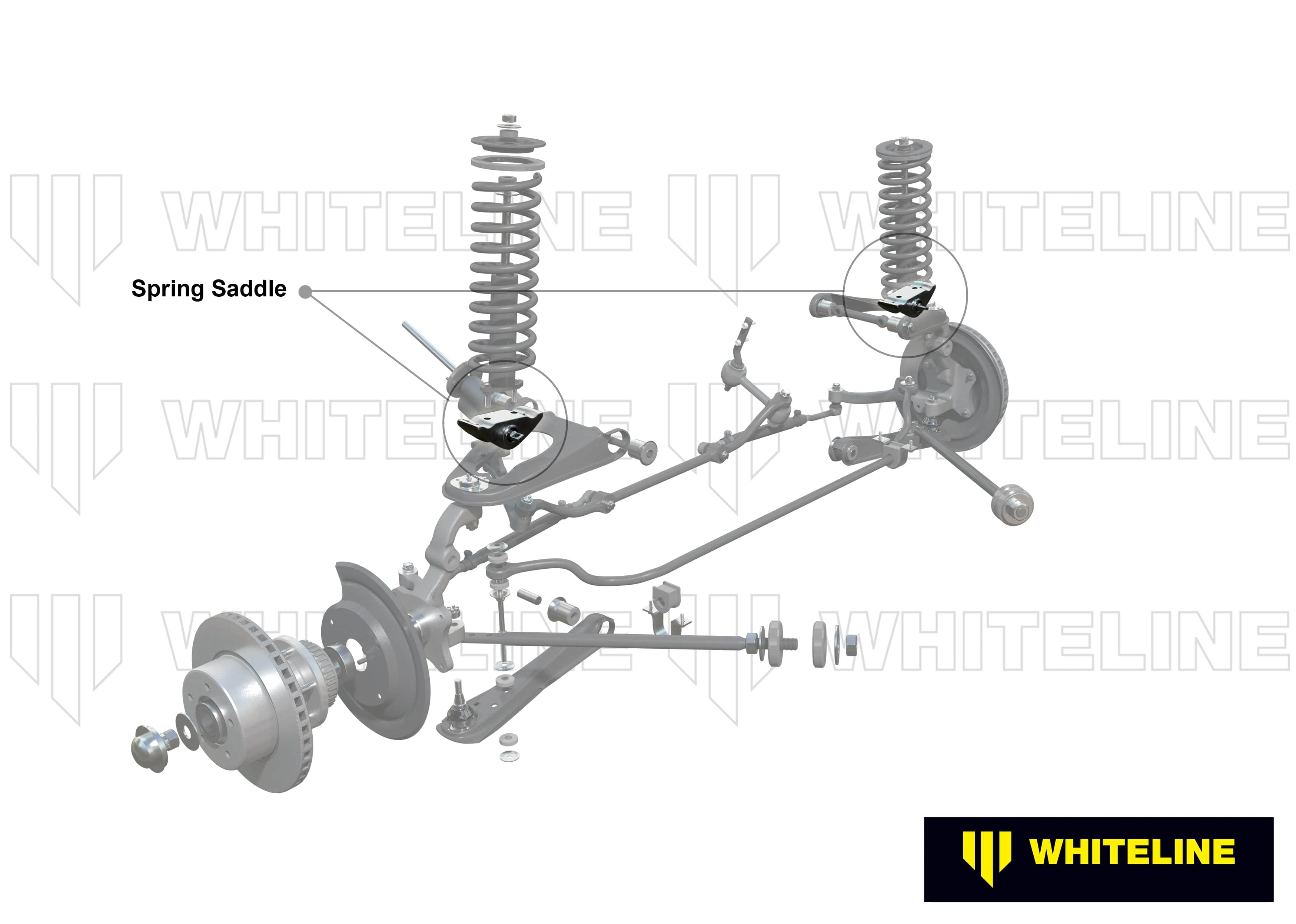 Whiteline 10 x 16 x 26 cm / Single - excludes 1967 - 1970 GT350 and GT500, 1969 - 1970 Boss 429 Front Spring Saddle - Kit to Suit Ford Falcon/Fairlane XK-XF and Mustang Classic SR