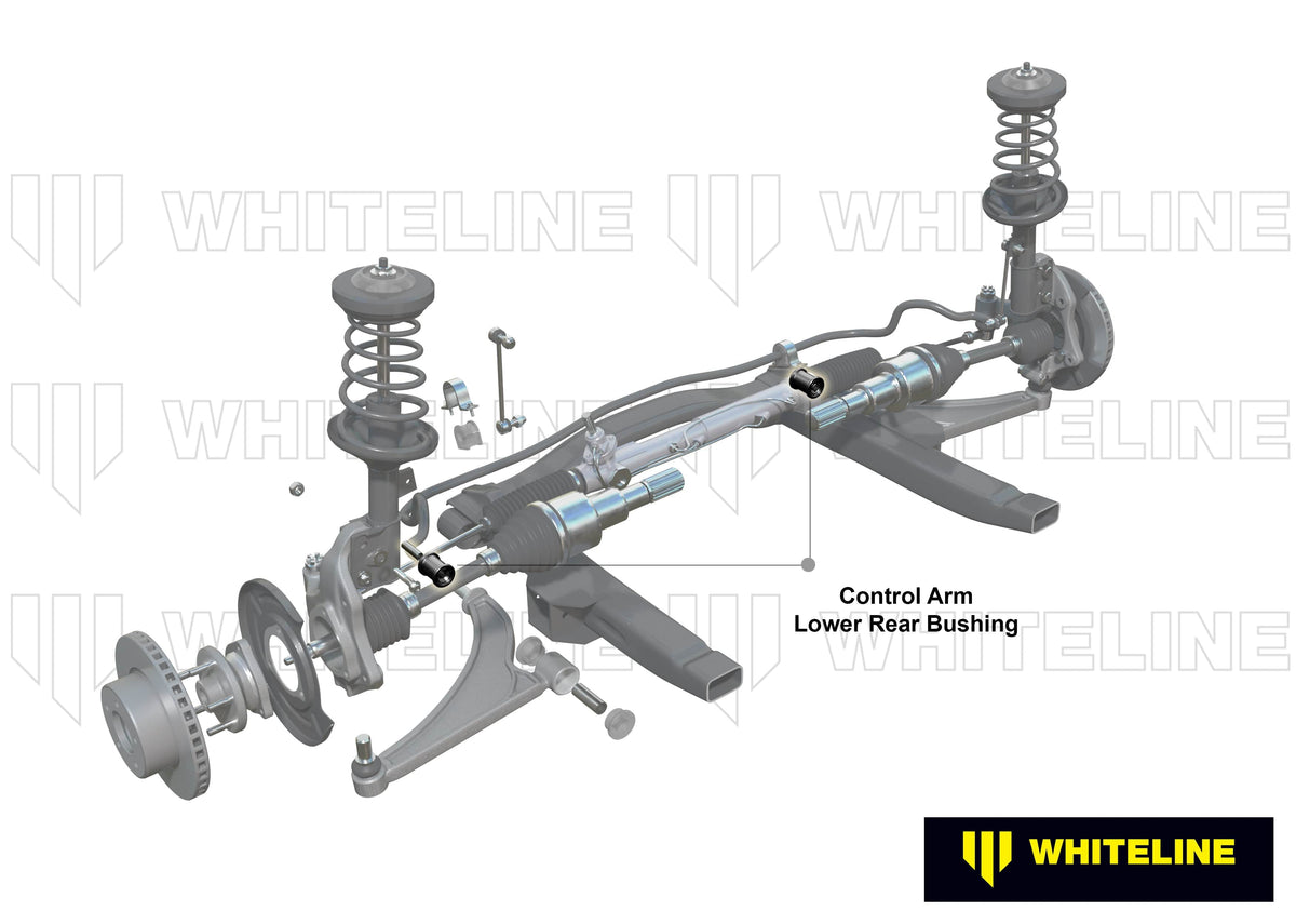 Whiteline 10 x 16 x 26 cm / Steering-Pull Correction - adds +0.5deg caster Front Control Arm Lower - Inner Rear Bushing Single Offset Kit to Suit Volkswagen Amarok 2H and Transporter T5 SR