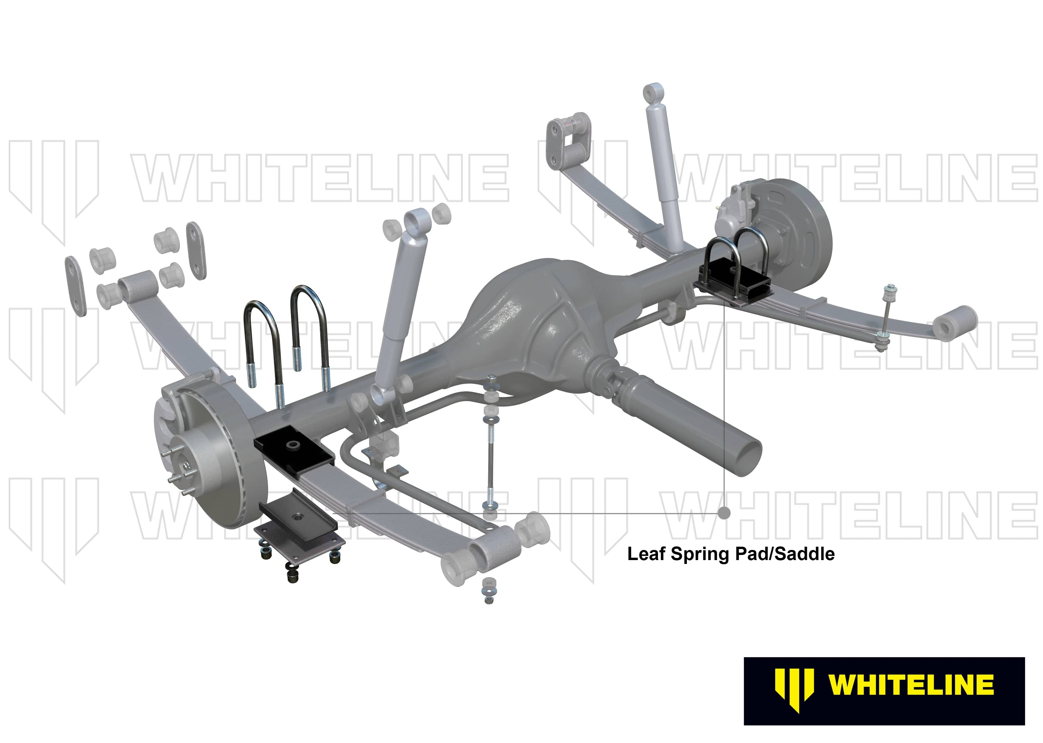 Whiteline 10 x 16 x 26 cm / Suits 63mm wide saddle Rear Leaf Spring - To Saddle Insulator Bushing Kit to Suit Holden FE-HG SR