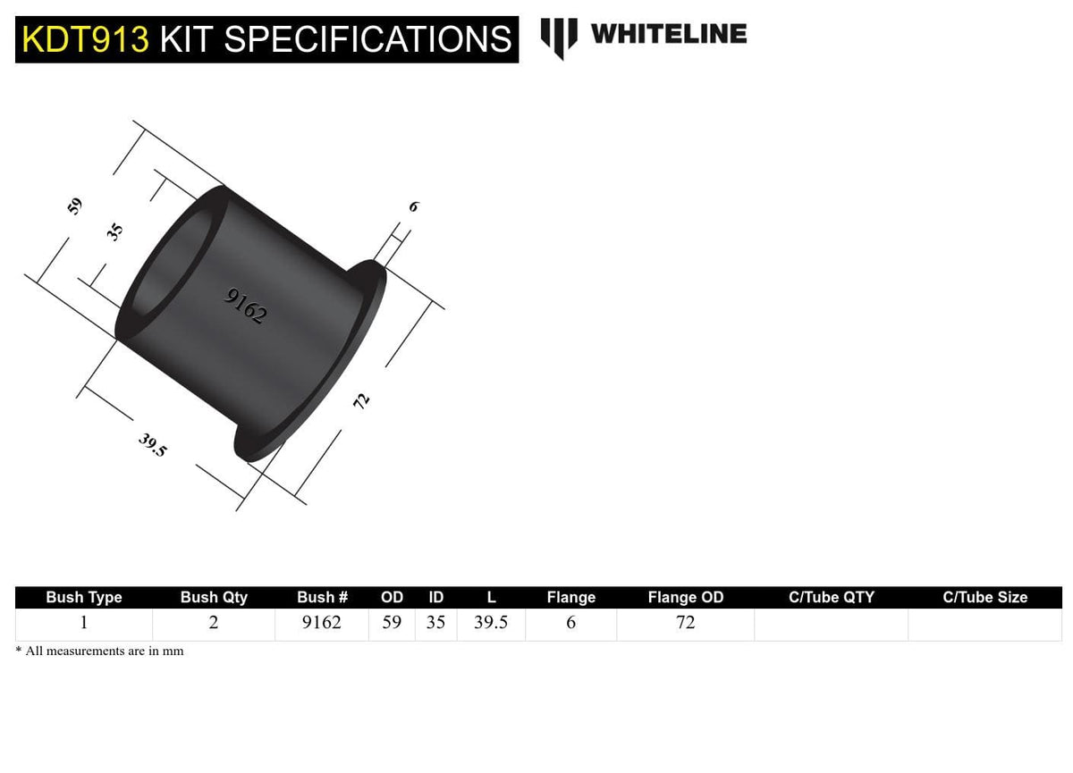 Whiteline 10 x 16 x 26 cm / Suits models with rear 2 bolt mounts Rear Differential Mount - Rear Bushing Kit to Suit Nissan 200SX. 300ZX and Skyline SR
