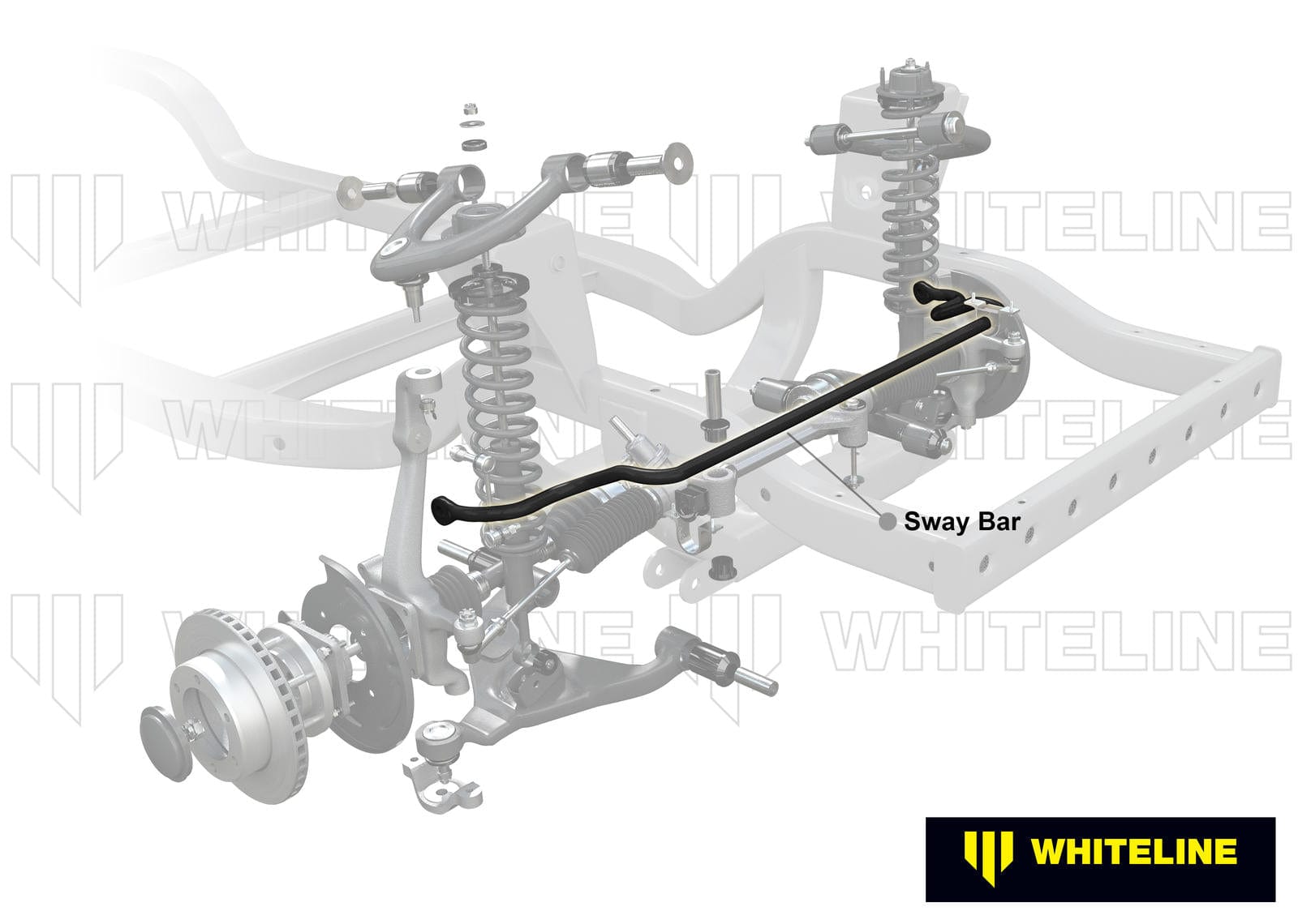 Whiteline 120 x 22 x 15 cm Front Sway Bar - 30mm 3 Point Adjustable to Suit Toyota FJ Cruiser, Prado and Prado SR