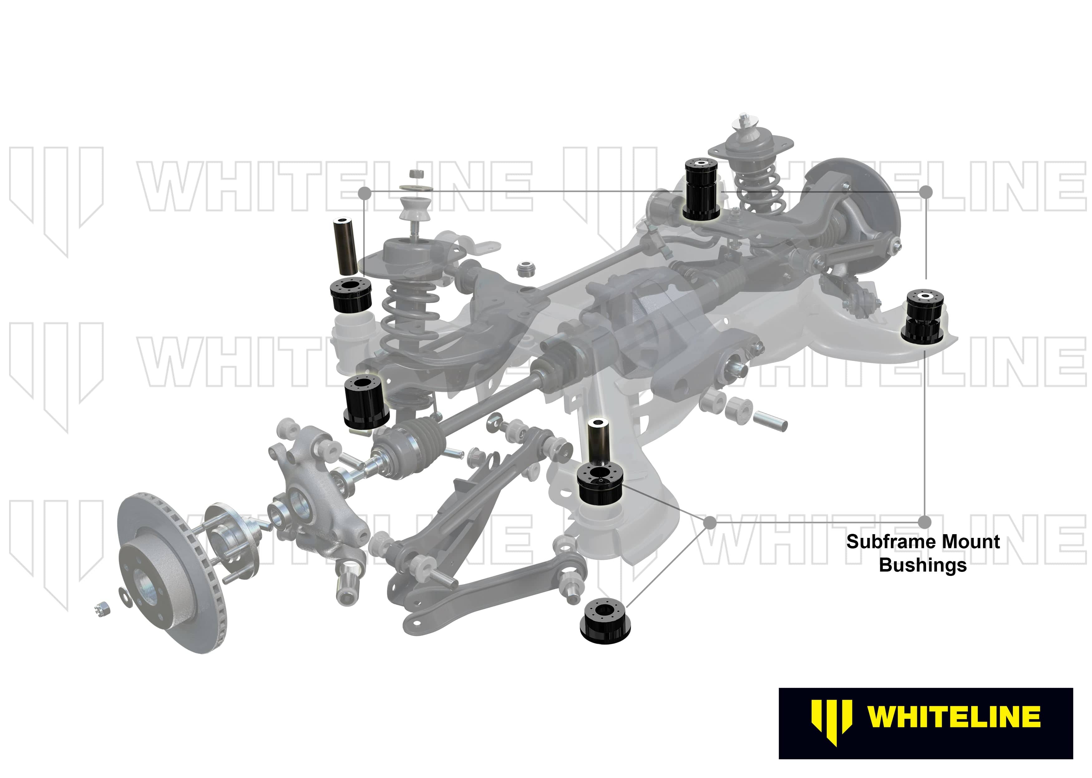 Whiteline 20 x 20 x 10 cm / Inserts - suits models to - MY12 Rear Subframe - Bushing Kit to Suit Chevrolet Camaro FR 5th Gen SR