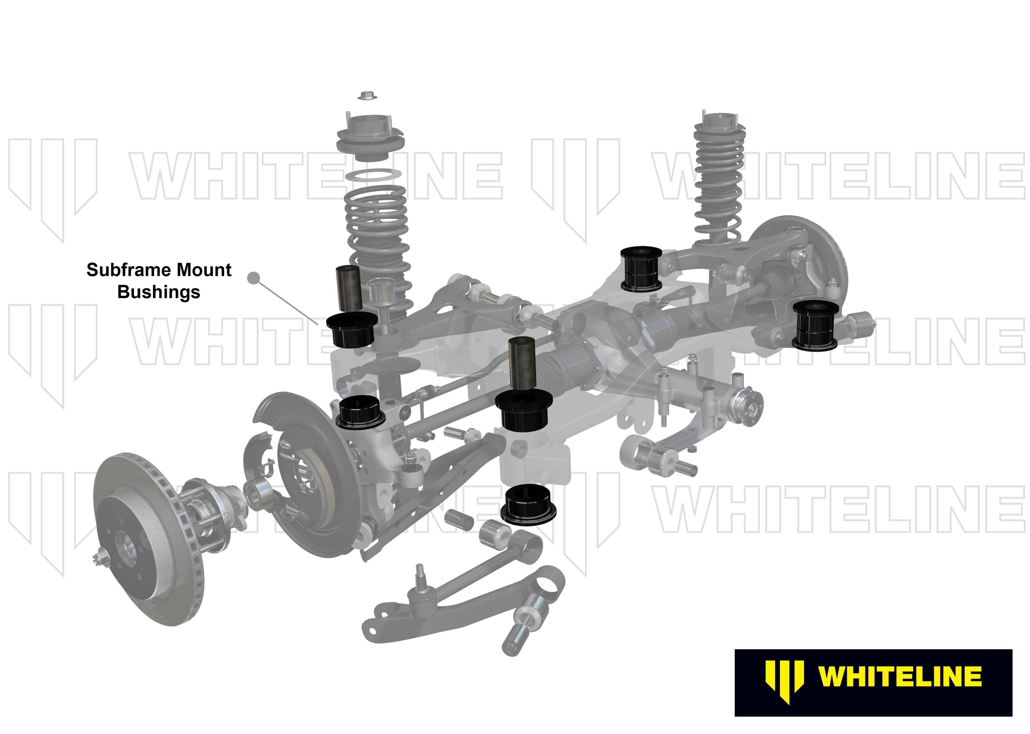 Whiteline 25 x 20 x 18 cm Rear Subframe - Bushing Kit to Suit Nissan 350Z, Skyline and Stagea SR