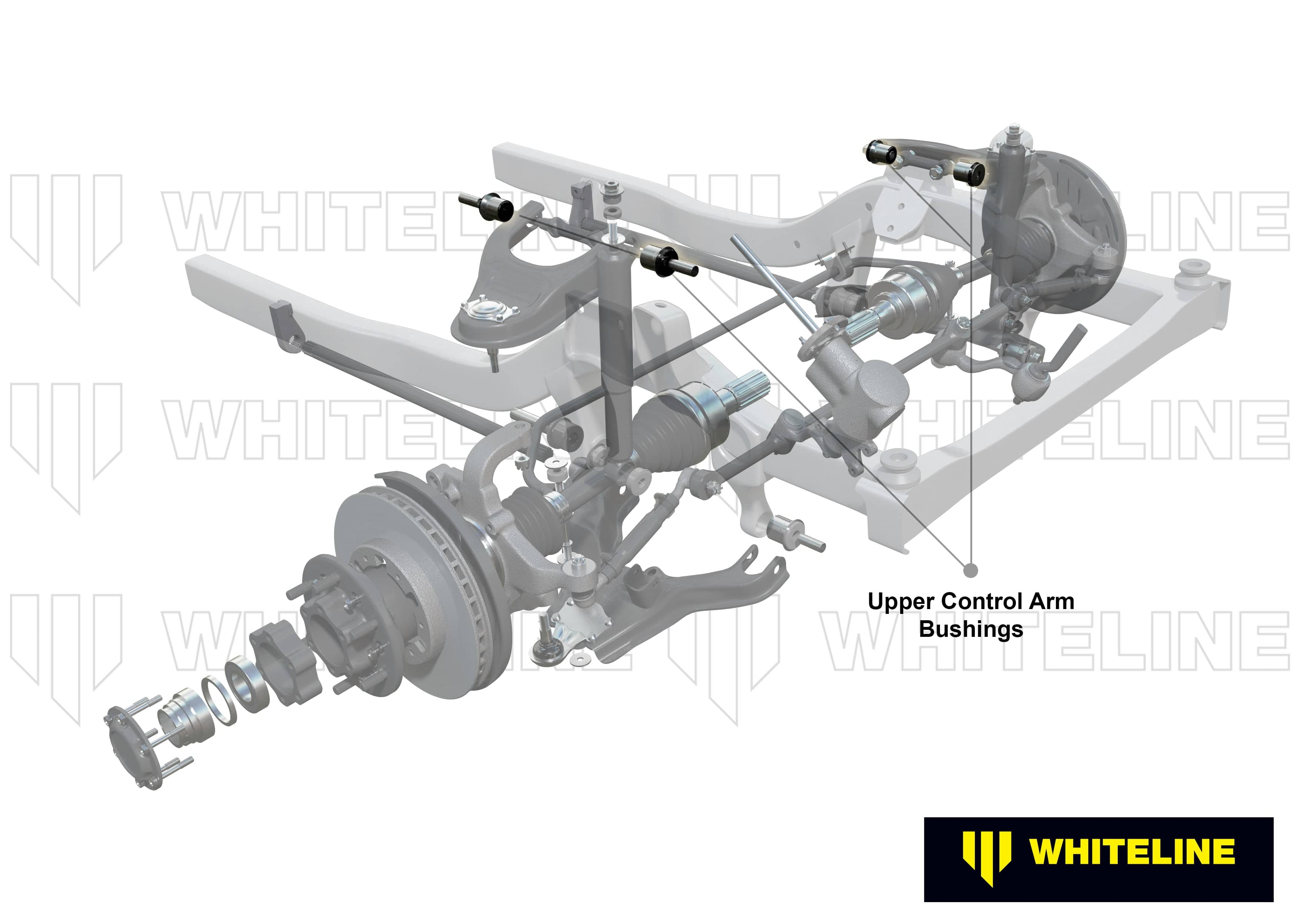 Whiteline 26 x 20 x 10 cm / Performance Alignment - adds +0.5deg camber Front Control Arm Upper - Bushing Kit Double Offset to Suit Iveco Daily 35S 4th Gen SR