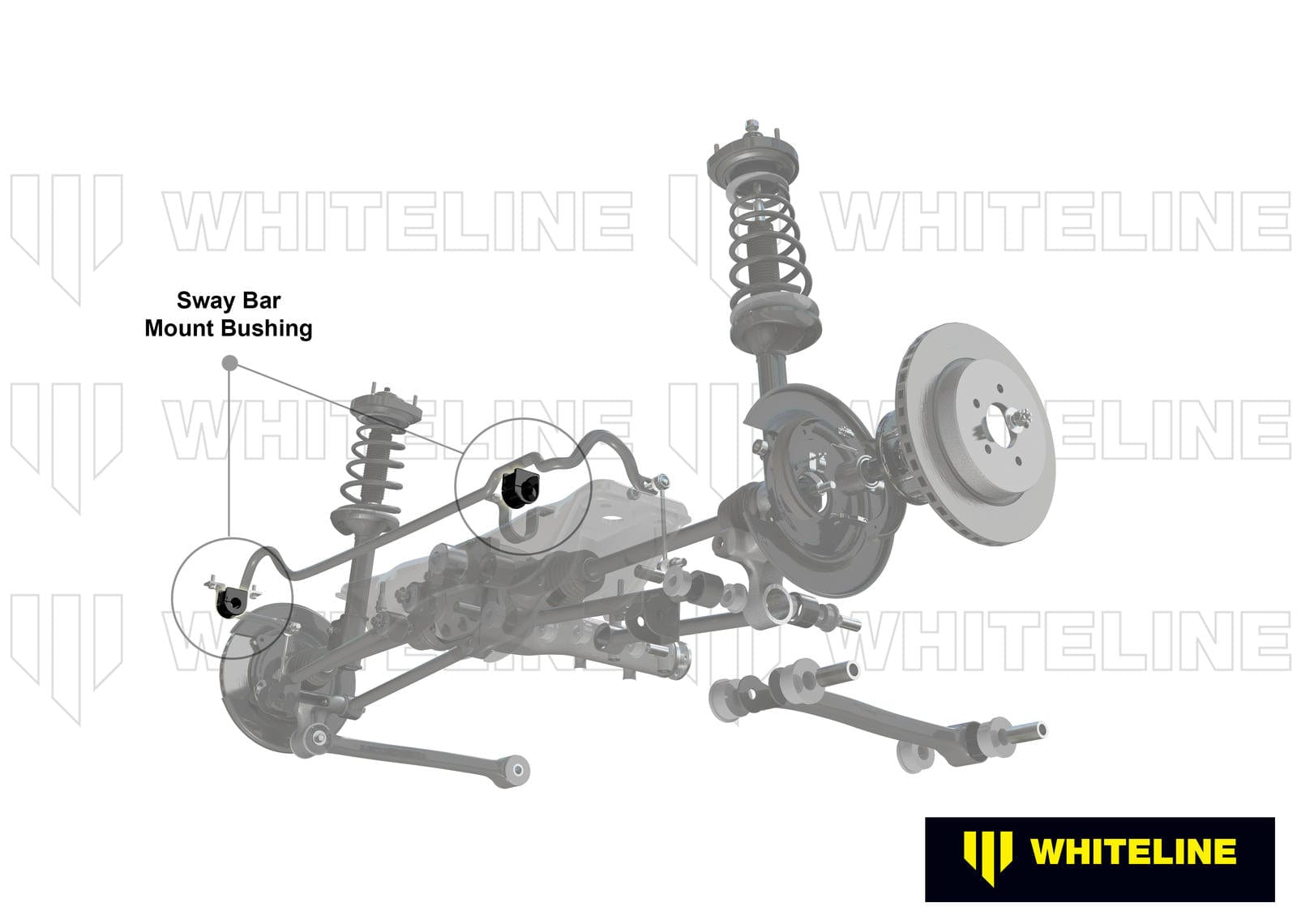 Whiteline 26 x 20 x 10 cm Rear Sway Bar Mount - Kit 24mm to Suit Subaru Impreza, liberty and Outback SR