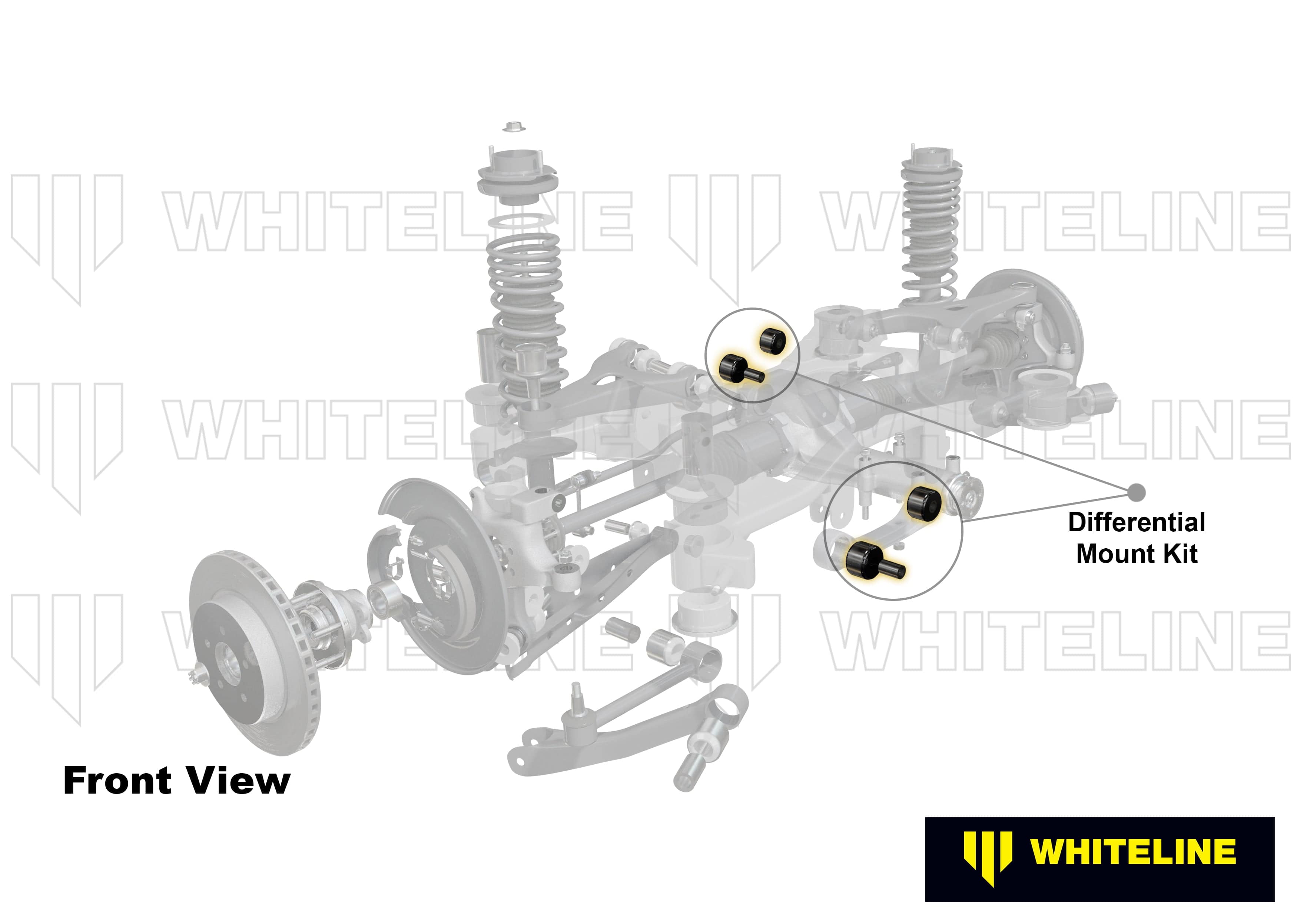 Whiteline 30 x 20 x 10 cm Rear Differential Mount - Bushing Kit to Suit BMW 3 Series, X3 and Z4 SR