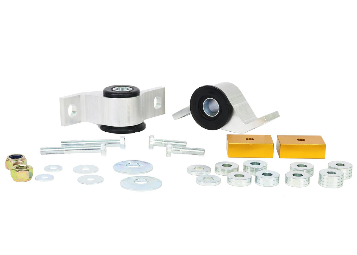 Whiteline 36 x 18 x 9 cm / Performance Alignment - MOTORSPORT option - adds +0.5deg caster + anti-lift - includes housing Front Control Arm Lower - Inner Rear Bushing Double Offset Kit to Suit Subaru Impreza GD incl WRX/STi SR