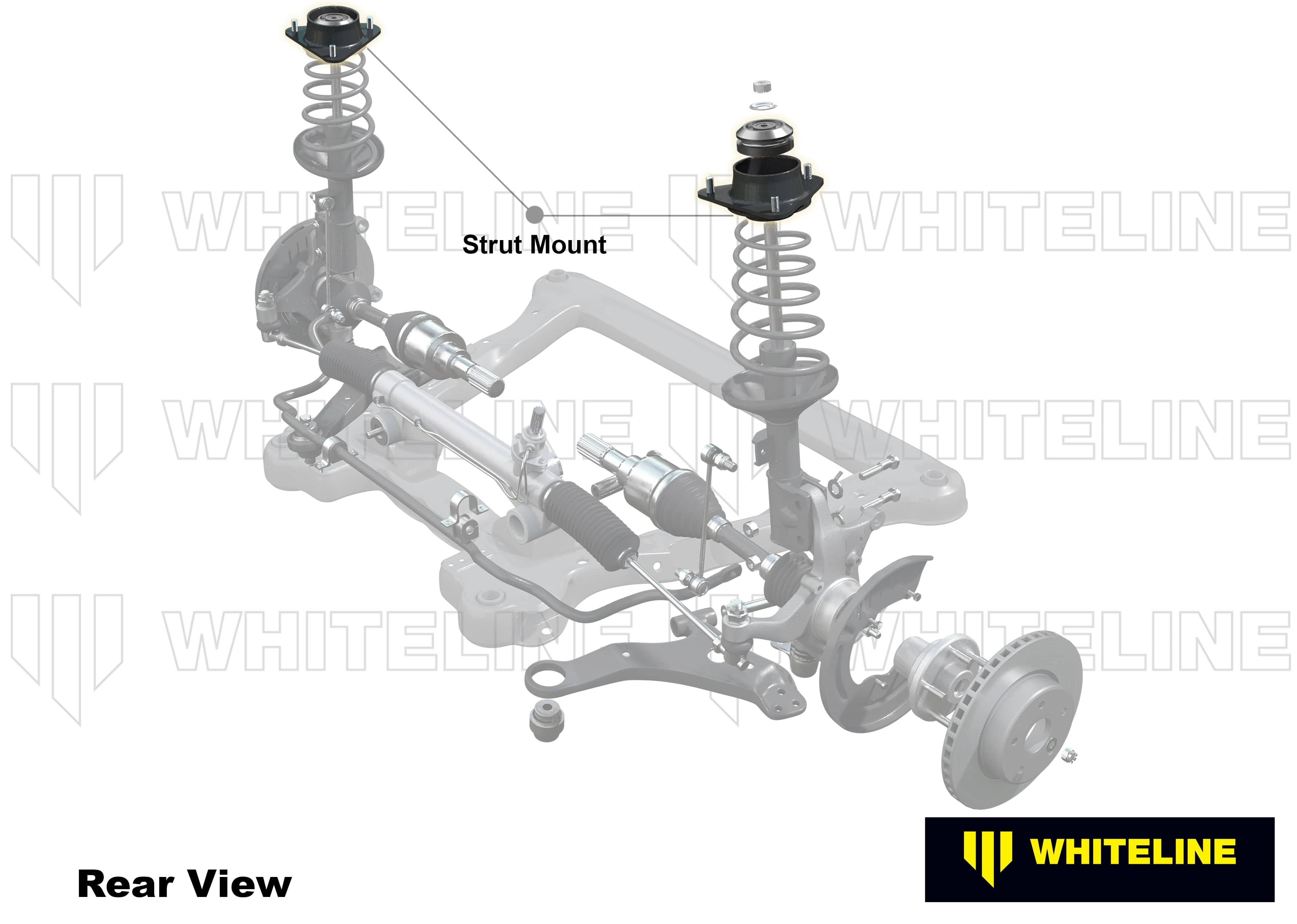 Whiteline 39 x 20 x 6 cm / High duro rubber +0.75deg caster/-0.5deg camber Front Strut Mount - Kit to Suit Subaru Impreza, Levorg and XV SR